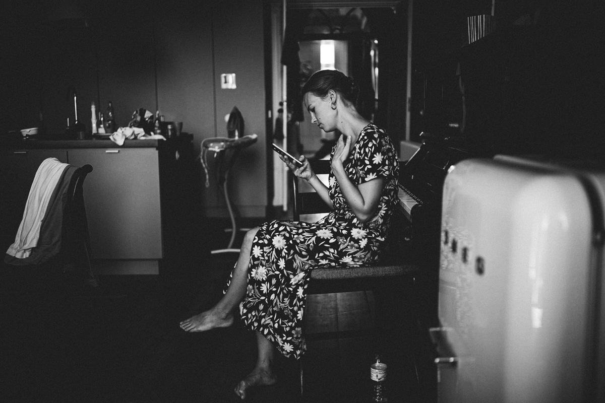 Getting ready, wedding photograph 1